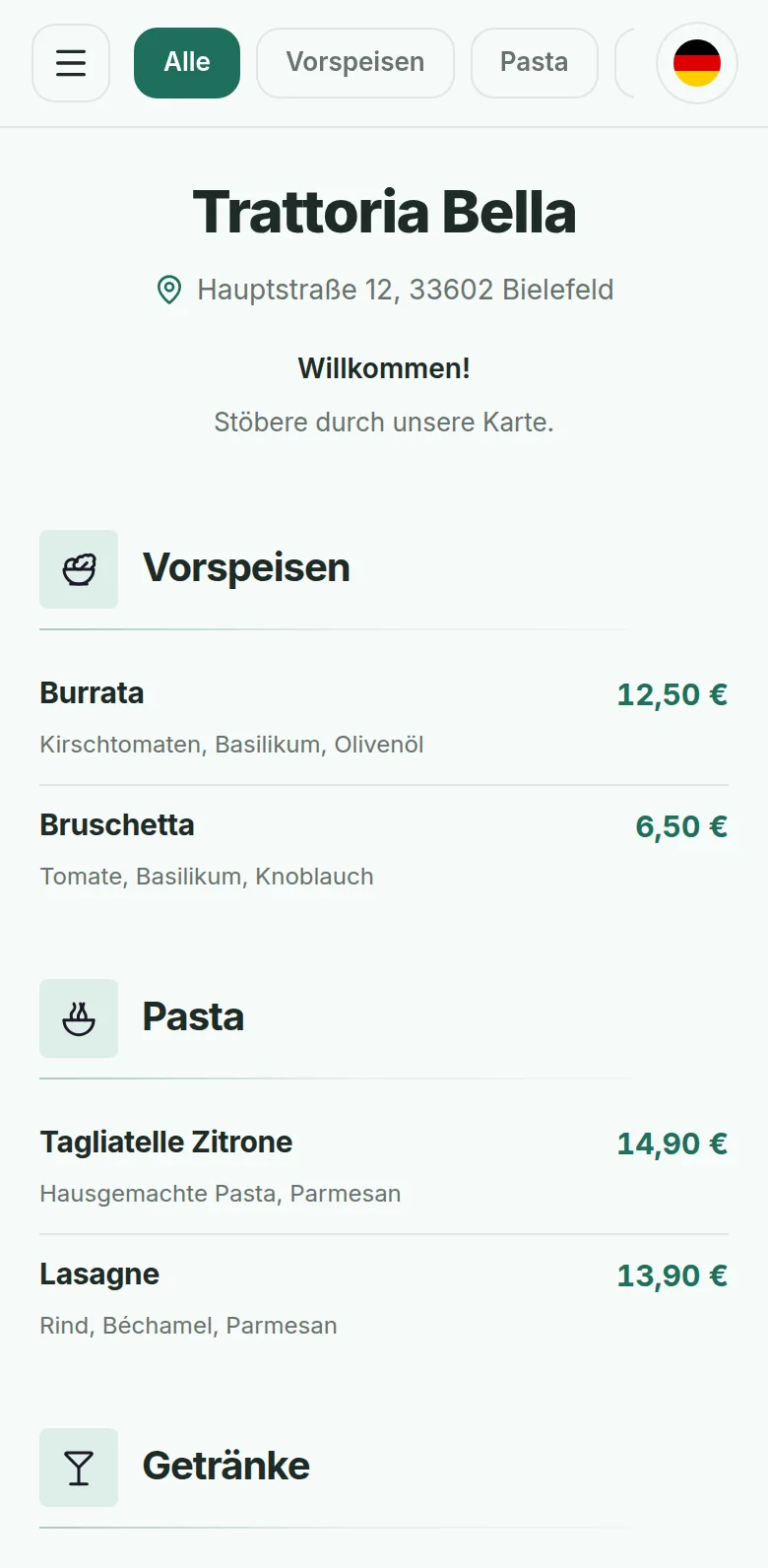 Dieselbe Karte in einem anderen Design